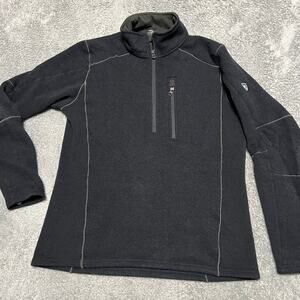 KUHL Interceptr Fleece Mens Small Sweater 1/4 Zip Pullover Pocket Blue 3185